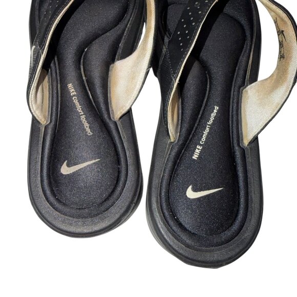 (25150) Nike Women's Black Flip Flops Comfort Foot Bed Size 9 - Picture 3 of 4